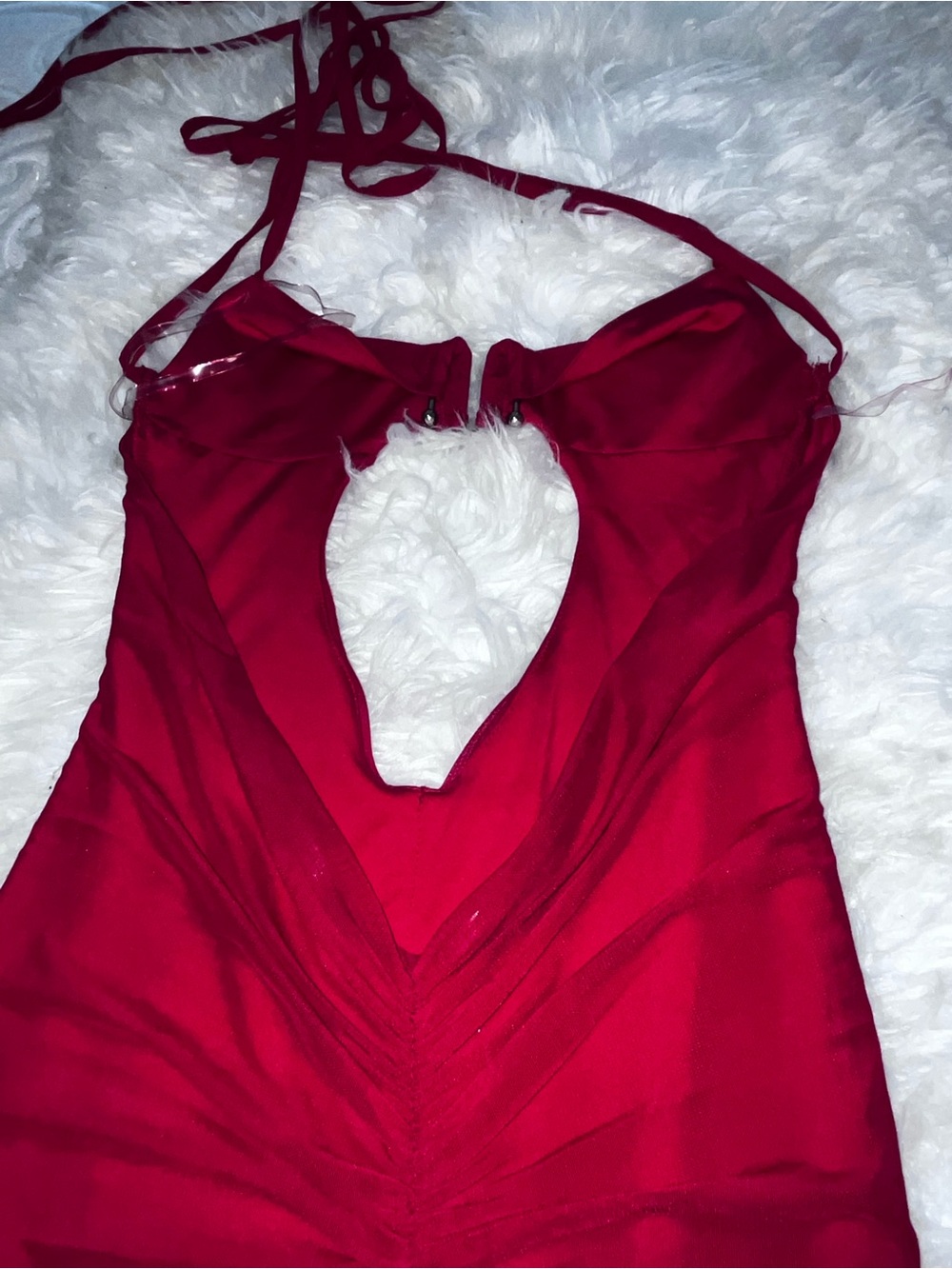 Red Backless Cutout Maxi Dress with High Slit - Picture 3 of 11